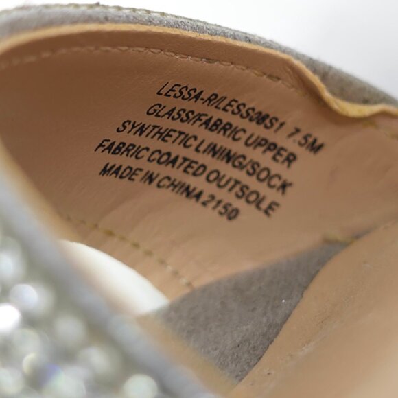 Steve Madden Silver Glass Rhinestone Platform Sandals - Picture 10 of 11